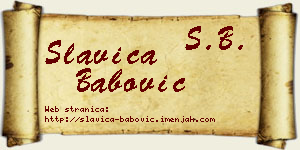 Slavica Babović vizit kartica